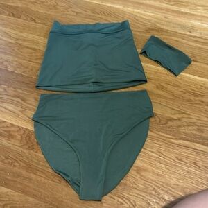 High rise swimsuit set with choker